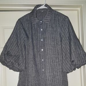 Beautiful Pinstripe Blouse With Tie.